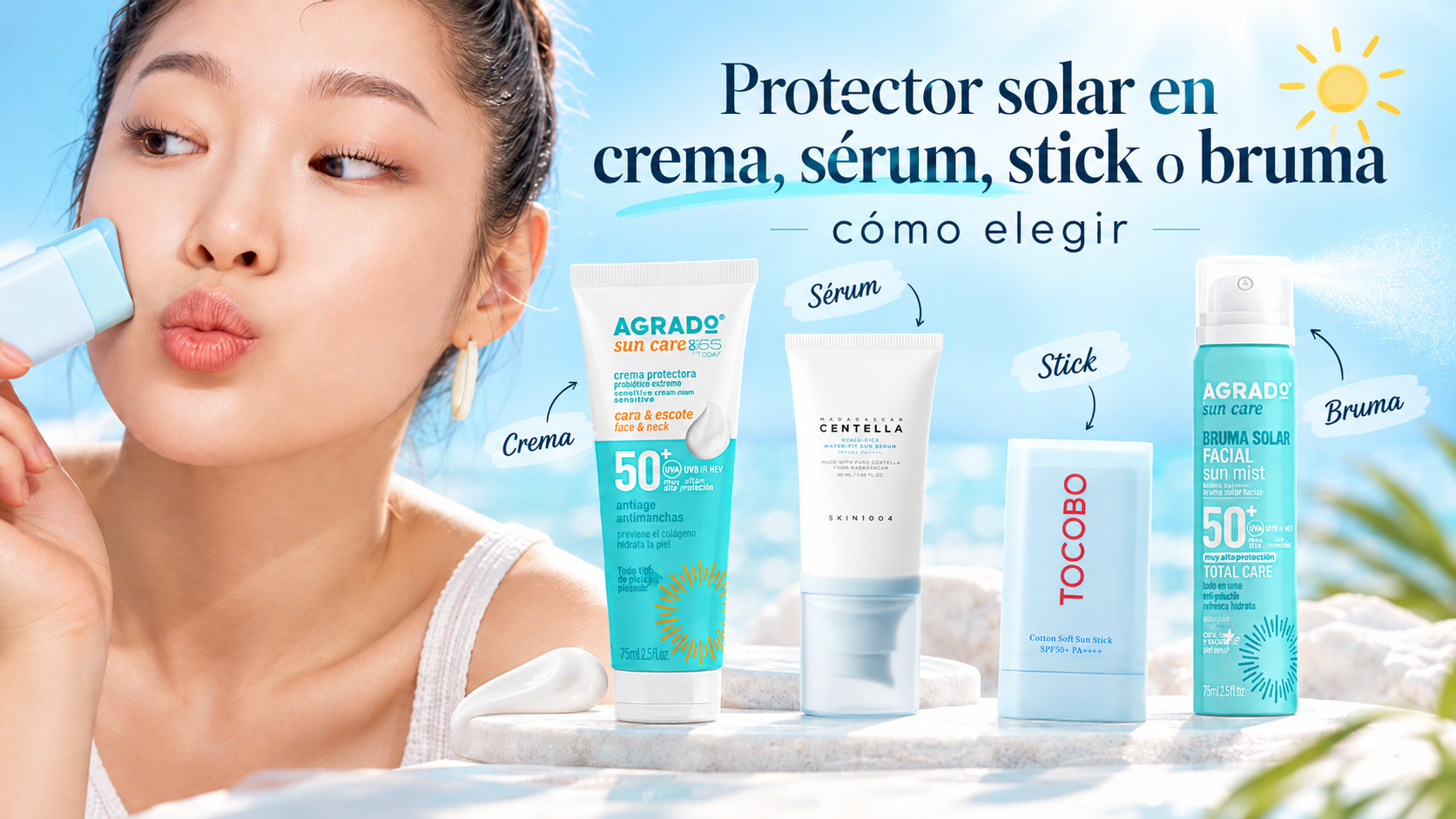 Protector solar en crema, sérum, stick o bruma: cómo elegir