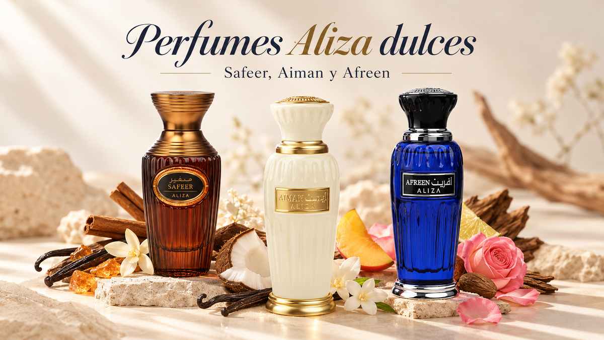Perfumes Aliza dulces: Safeer, Aiman y Afreen