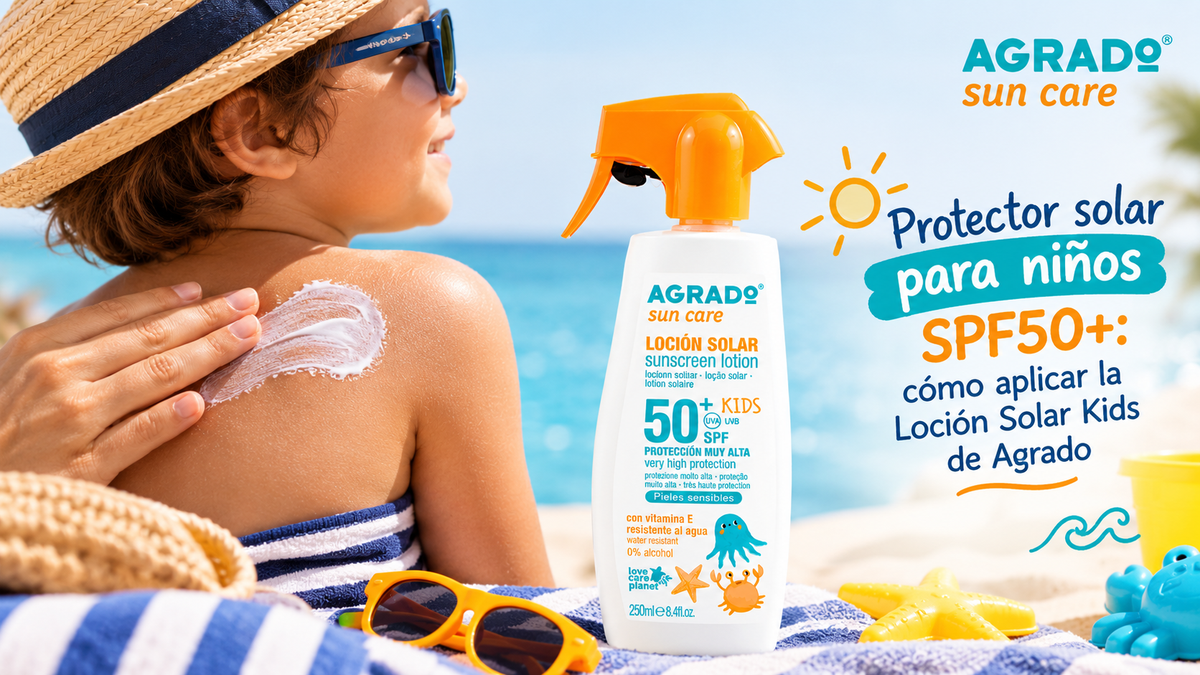 Protector solar para niños SPF50+: cómo aplicar la Loción Solar Kids de Agrado
