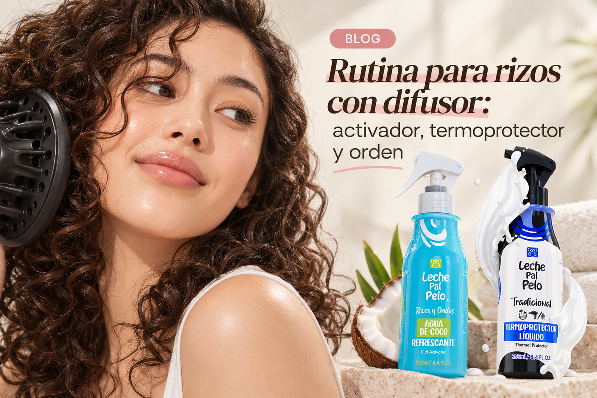 Rutina para rizos con difusor: activador, termoprotector y orden